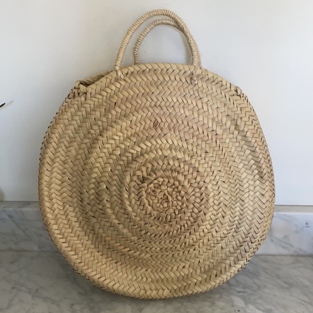Round straw bag - Picture 2 of 4